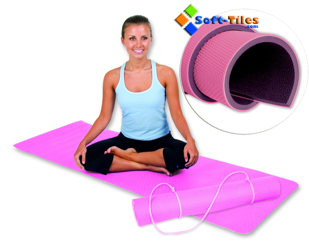 Розовые пурпурные циновок EN71 тюфяка йоги Tpe 4-8mm толстых/разминки йоги одобрили