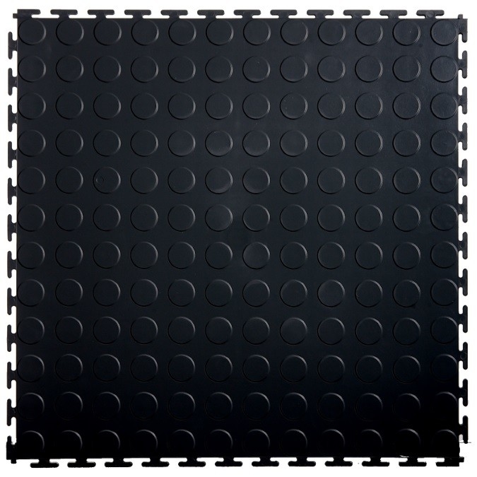 Черный блокируя пол винила кроет поверхность черепицей монетки 500*500mm для пользы в гаражах мастерской и фабриках
