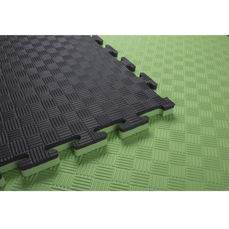 Зеленый черный пол тренировки циновки пены спортзала 40*40inch придает квадратную форму 2 слоям